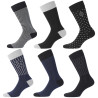 Lot de 6 Paires de Chaussettes de Ville coton homme peigné doux