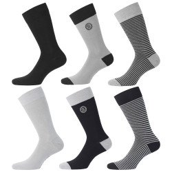Lot de 6 Paires de Chaussettes de Ville coton homme peigné doux