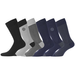 Lot de 6 Paires de Chaussettes de Ville coton homme peigné doux