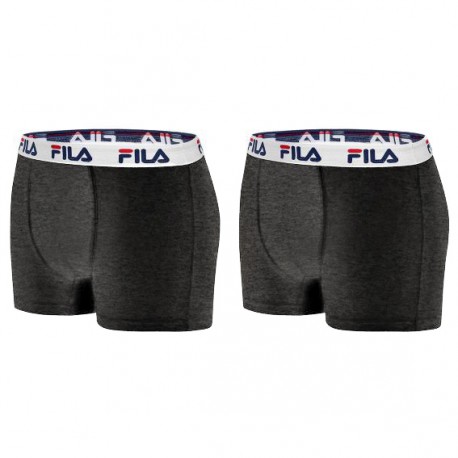 Lot de 2 Boxers Coton homme Fila 5016 Gris Anthracite