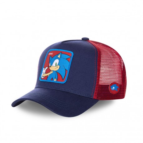 Casquette Capslab Sonic Bleu filet Rouge