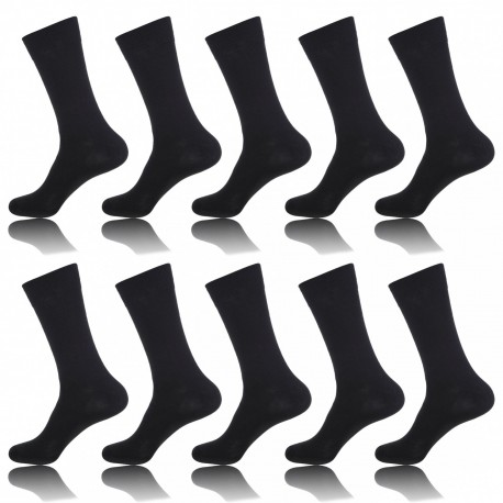 Lot De 10 Paires De Chaussettes Homme Noires 40/46