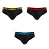 Lot de 3 slips homme en coton ceinture colorée  Bak Lot de 3 slips homme en coton ceinture colorée  Bak