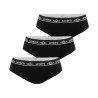 Lot de 3 culottes femme coton Uni Noir ceinture Noire