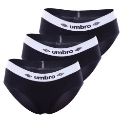 Lot de 3 culottes femme coton Uni Noir ceinture Blanche