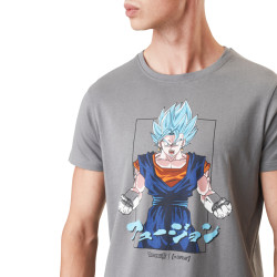 T-shirt homme en coton col rond Dragon Ball Super Super Saiyan Blue