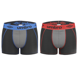 Lot de 2 Boxers garçon uni avec mesh devant et surpiqûres colorées