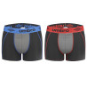 Lot de 2 Boxers garçon uni avec mesh devant et surpiqûres colorées