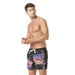 Boardshort homme  avec ceinture tout élastiquée