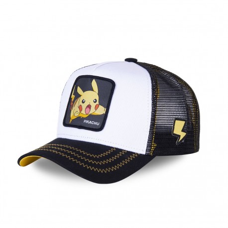 Casquette Capslab Pokemon Pikachu Blanc et Noir