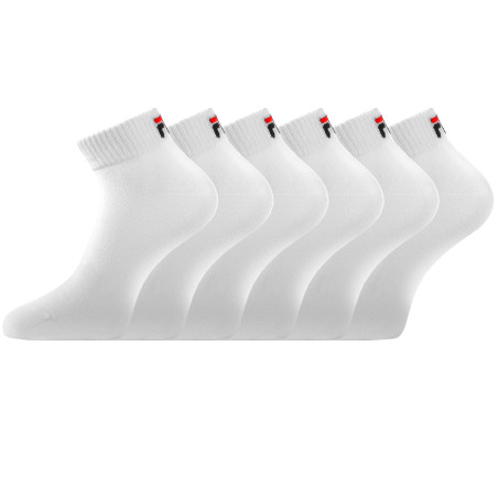 Lot de 6 paires de chaussettes Quarter homme F9300 Blanc
