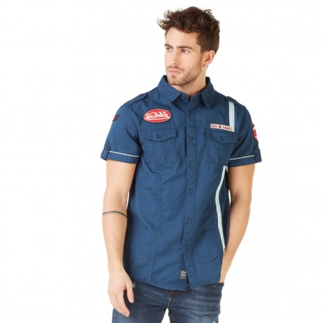 Chemise manches courtes homme Von Dutch Haro Bleu Marine