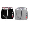 Lot de 2 Boxers coton homme FU5040 Noir et Gris