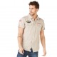 Chemise manches courtes homme Von Dutch Preston Ecru