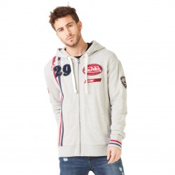 Sweat à capuche zippé homme Von Dutch Olympus Gris Chiné