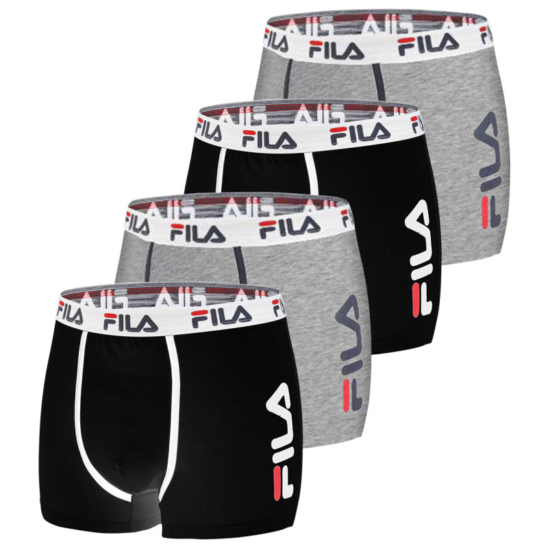 Lot de 4 Boxers coton homme FU5040 Noir et Gris