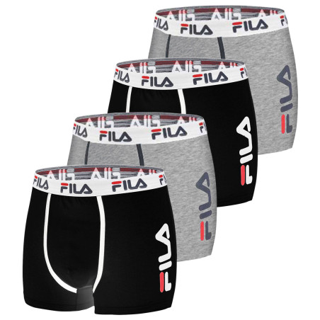 Lot de 4 Boxers coton homme FU5040 Noir et Gris