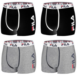 Lot de 4 Boxers coton homme FU5040 Noir et Gris