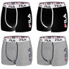 Lot de 4 Boxers coton homme FU5040 Noir et Gris